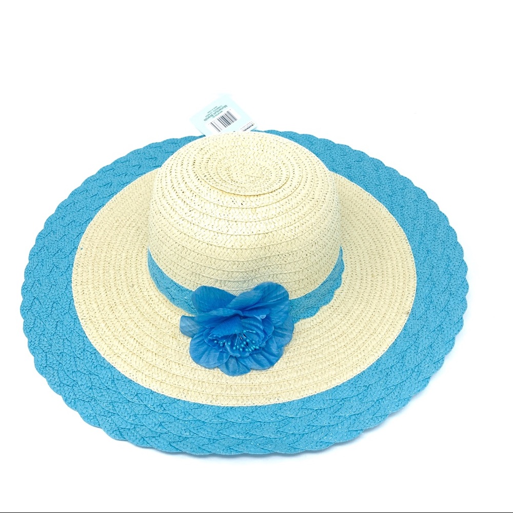 Women’s Handmade Straw Floppy Beach Hat W/Flower